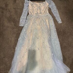 Sheegown Baby Blue dress with silver beading.
